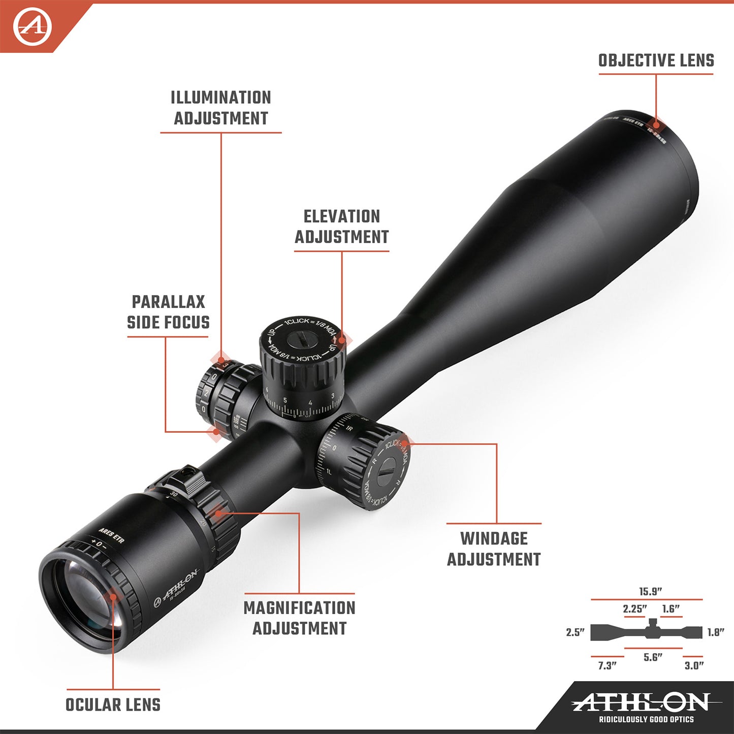 Ares ETR UHD 15-60x56 BLR1 SFP IR MOA Reticle