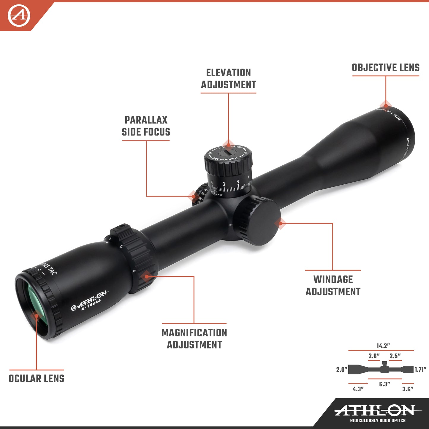 Midas TAC HD 4-16x44 APRS2 FFP MIL Reticle