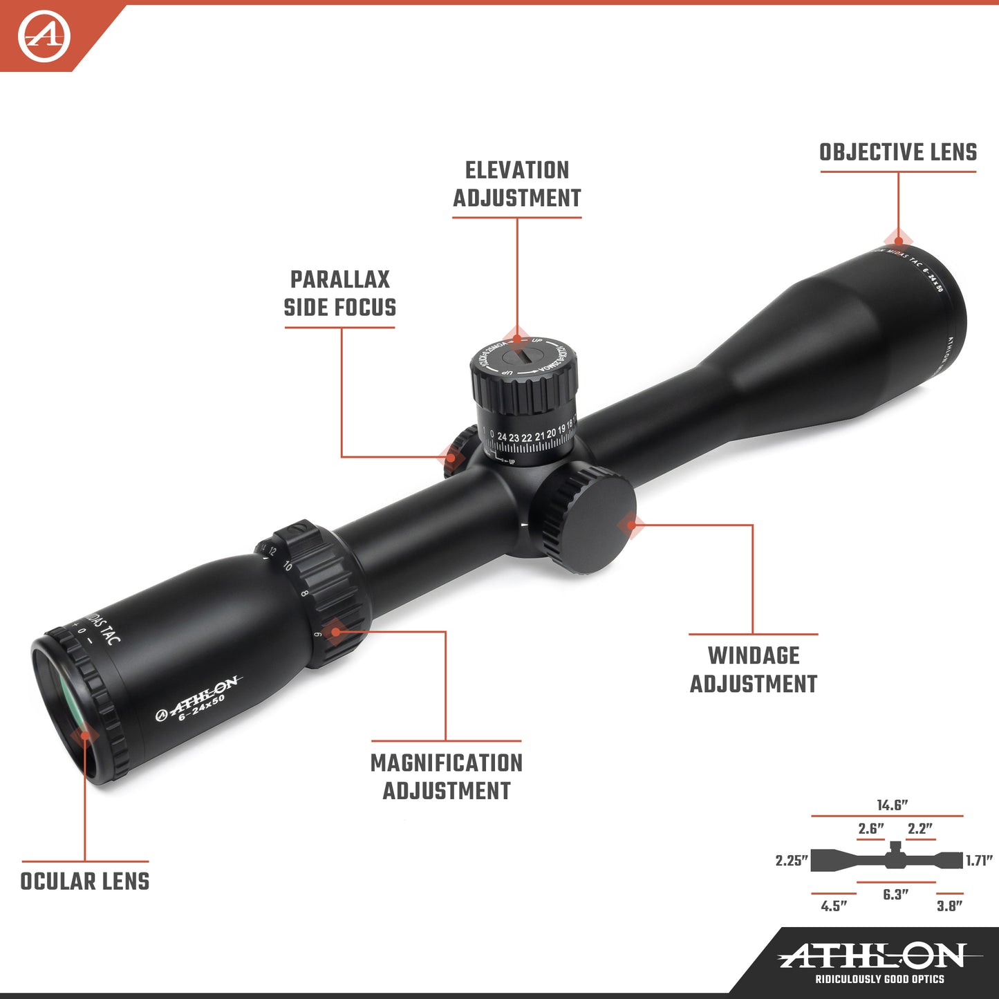 Midas TAC HD 6-24x50 APRS3 FFP MIL Reticle