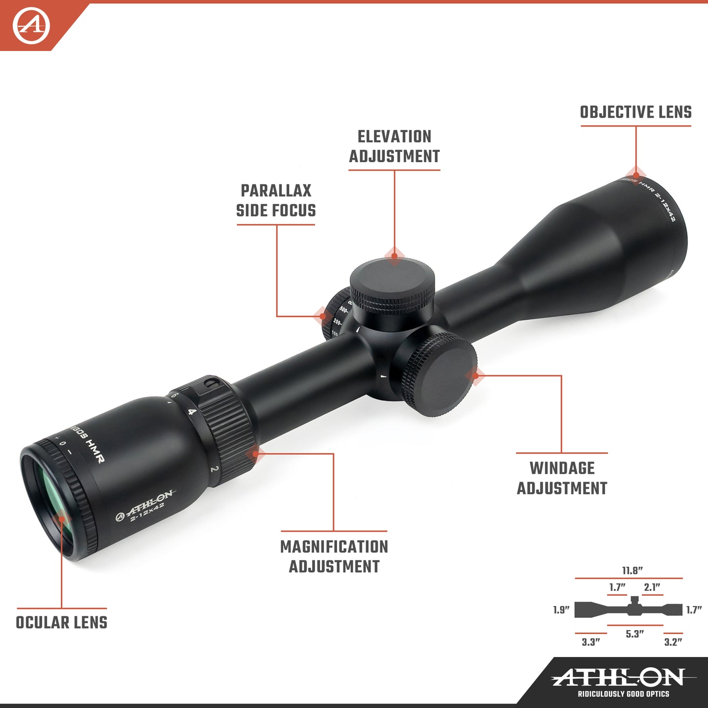 Argos HMR 2-12x42 BDC 600 SFP MOA Reticle