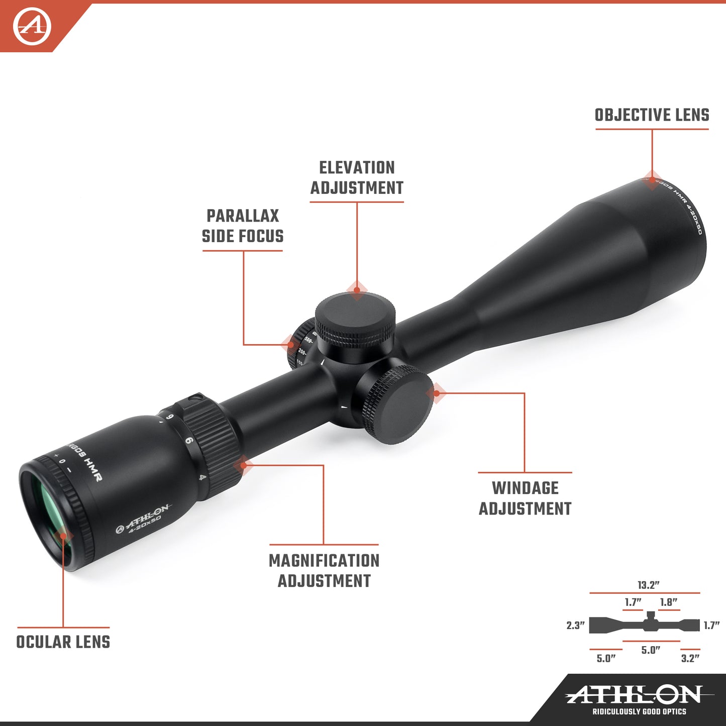 Argos HMR 4-20x50 MILDOT SFP MIL Reticle