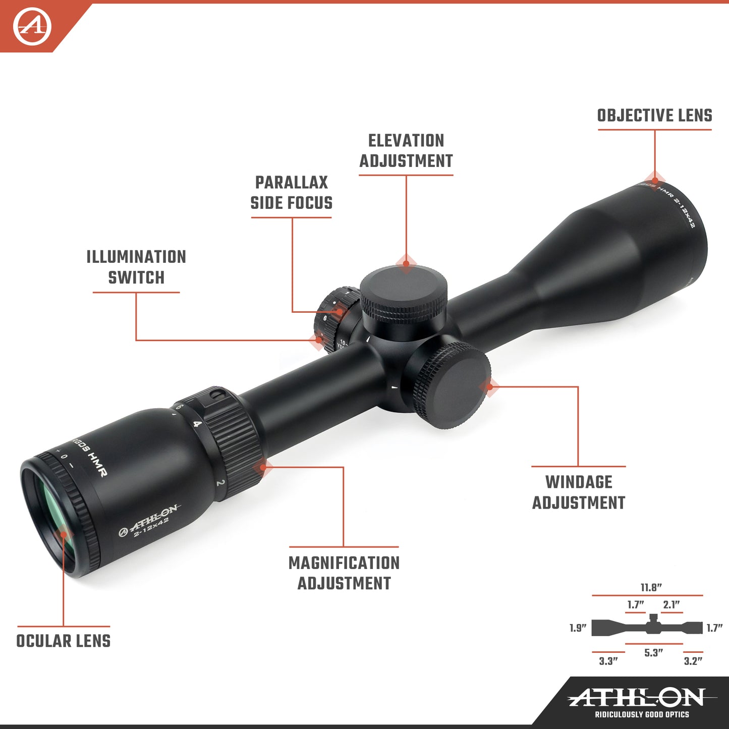 Argos HMR 2-12x42 AHMC SFP IR MOA Reticle
