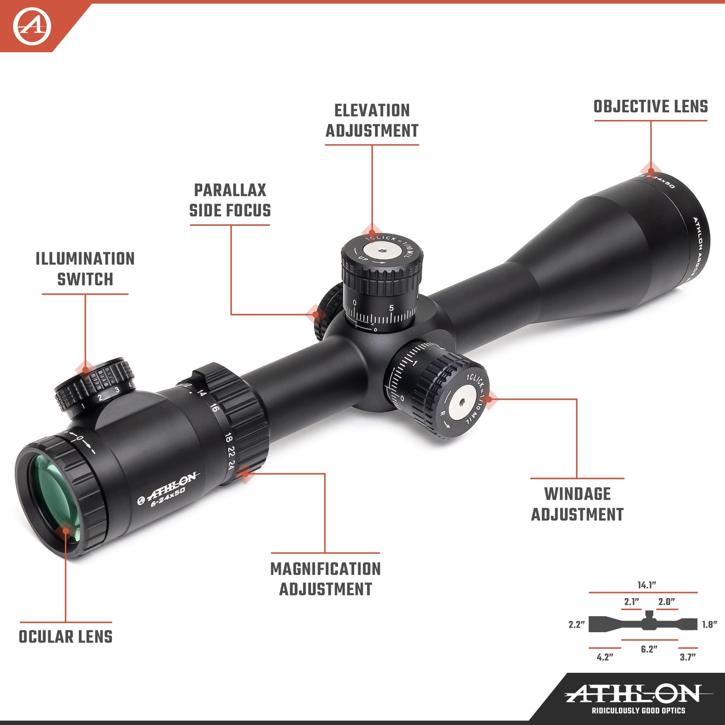 Argos BTR GEN2 6-24X50 APMR FFP IR MIL Reticle