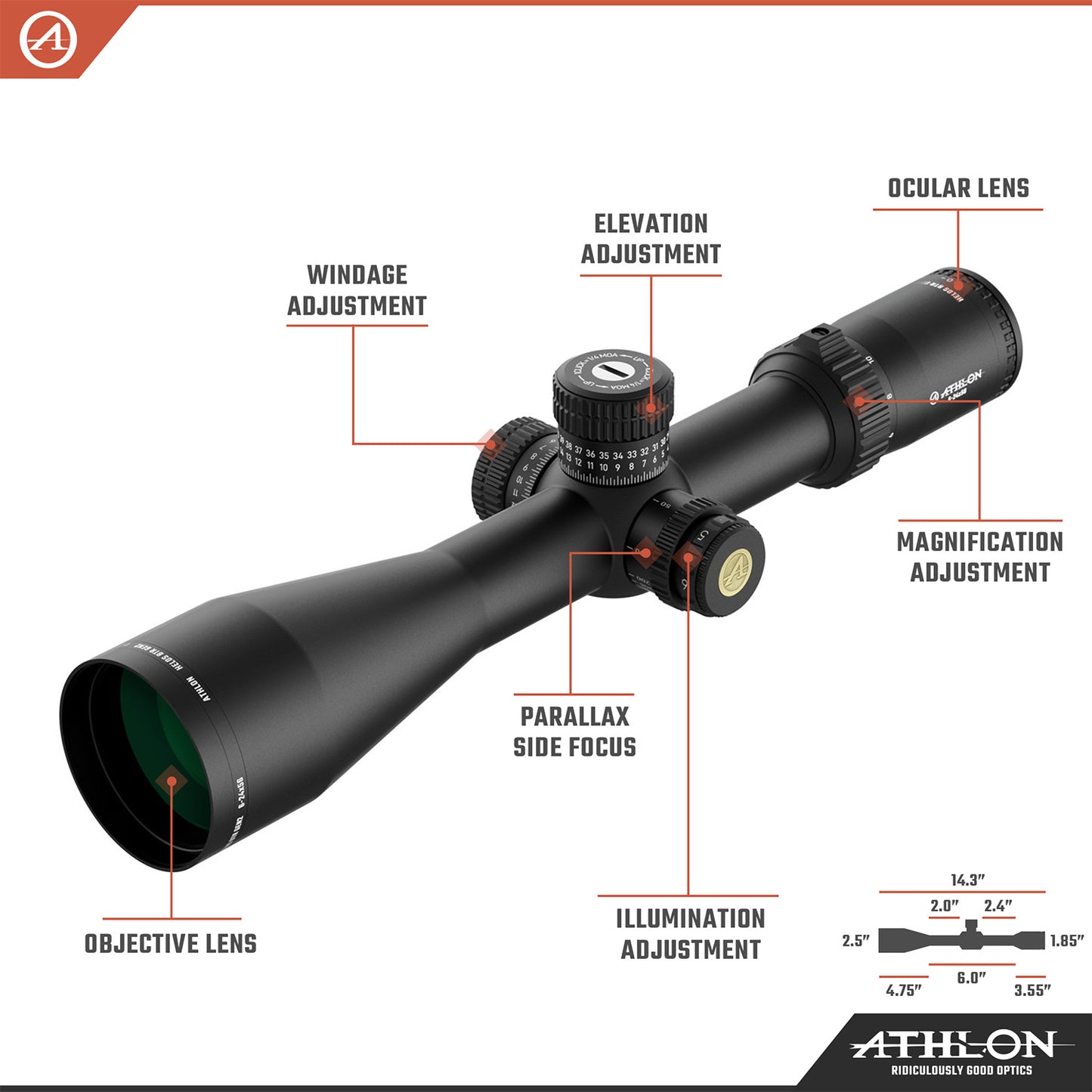 Helos BTR GEN2 6-24x56 APLR6 FFP IR MOA Reticle