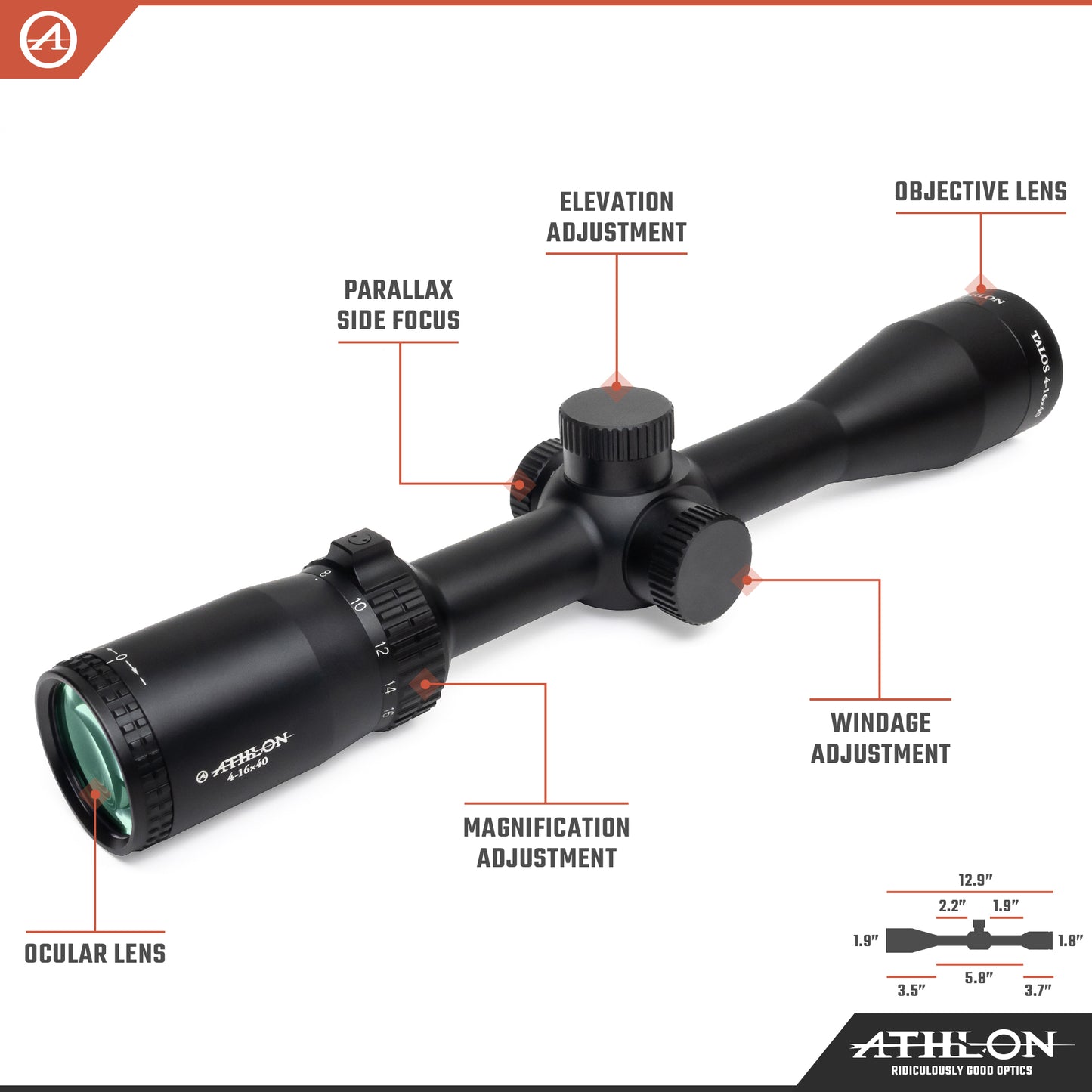 Talos 4-16x40 Mil-Dot SFP MIL Reticle