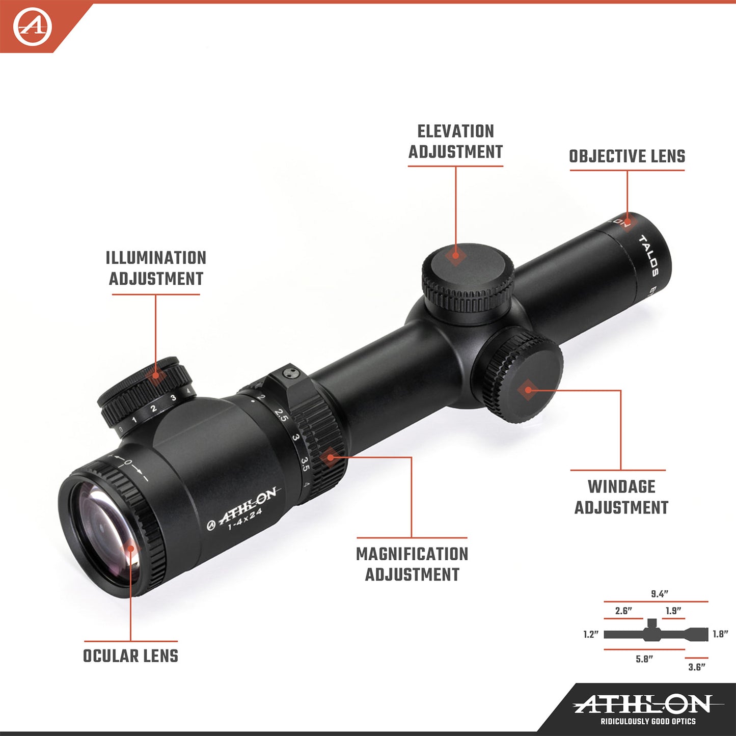 Talos BTR GEN2 1-4x24 ATMR6 SFP IR MOA Reticle