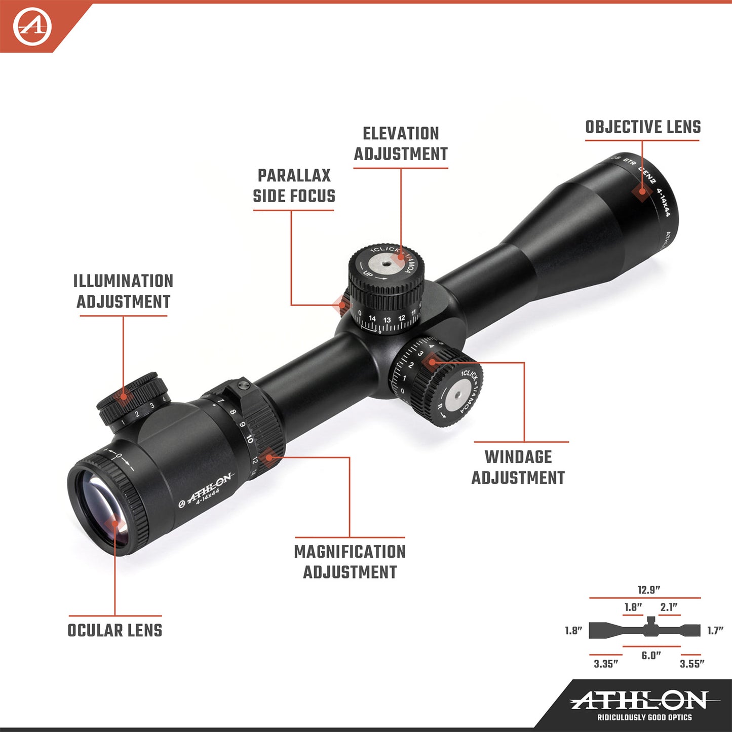 Talos BTR GEN2 4-14x44 APLR10 FFP IR MOA Reticle
