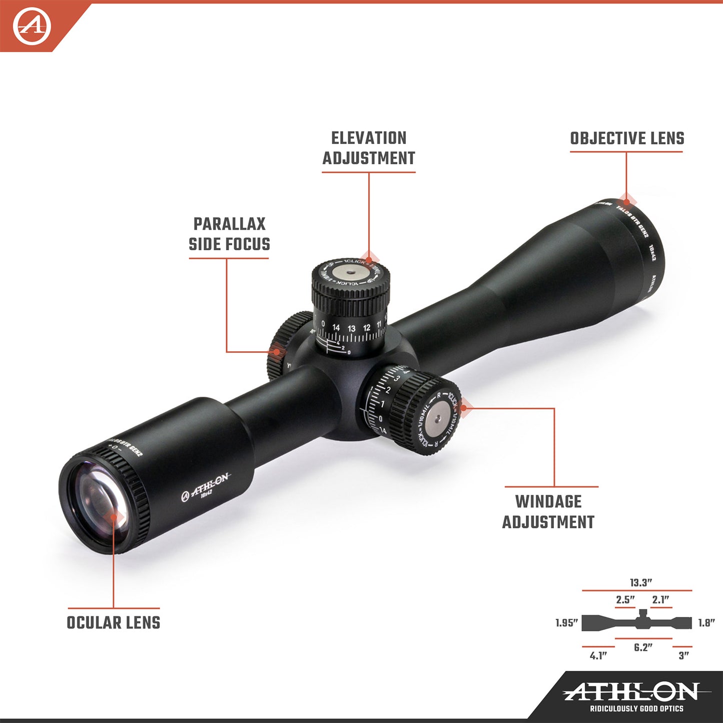 Talos BTR GEN2 10x42 AAGR1 SFP MOA Reticle