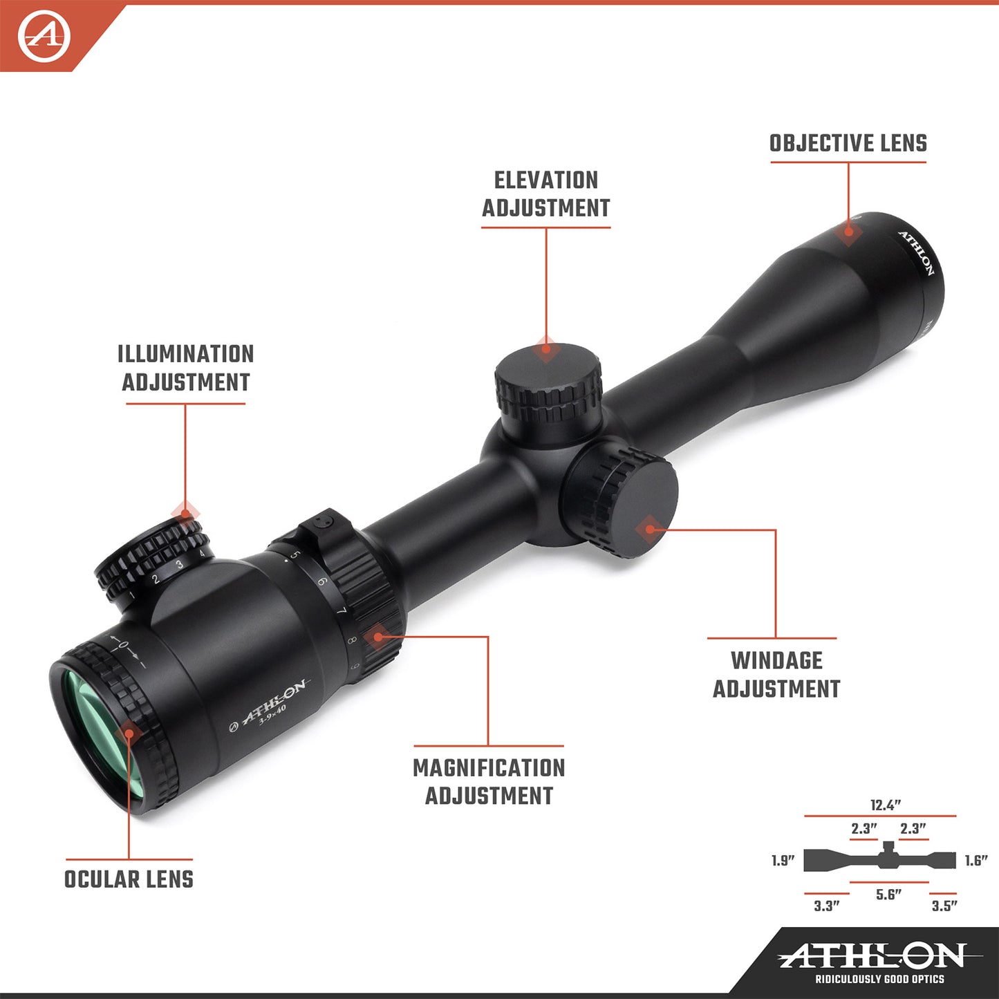 Neos 3-9x40 Muzzleloader BDC 250 SFP IR MOA Reticle