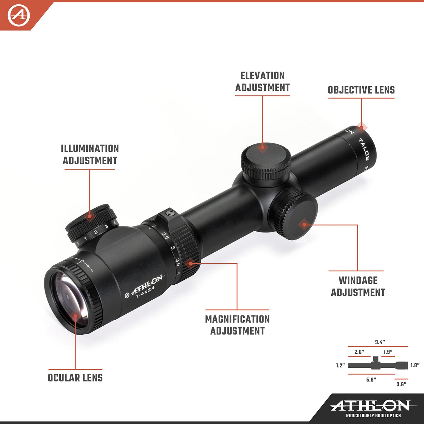 Talos BTR GEN2 1-4x24 ATMR7 SFP IR MIL Reticle