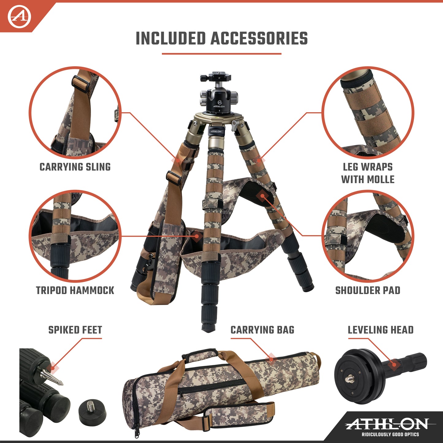 Midas CF29 - Carbon Fiber Tripod (29mm tube) , Ball Head (44mm) , Soft sided carrying case , Accessories