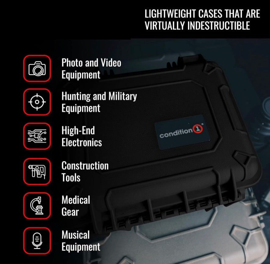 18" 5-Pistol Large Waterproof Hard Gun Case - TSA Approved