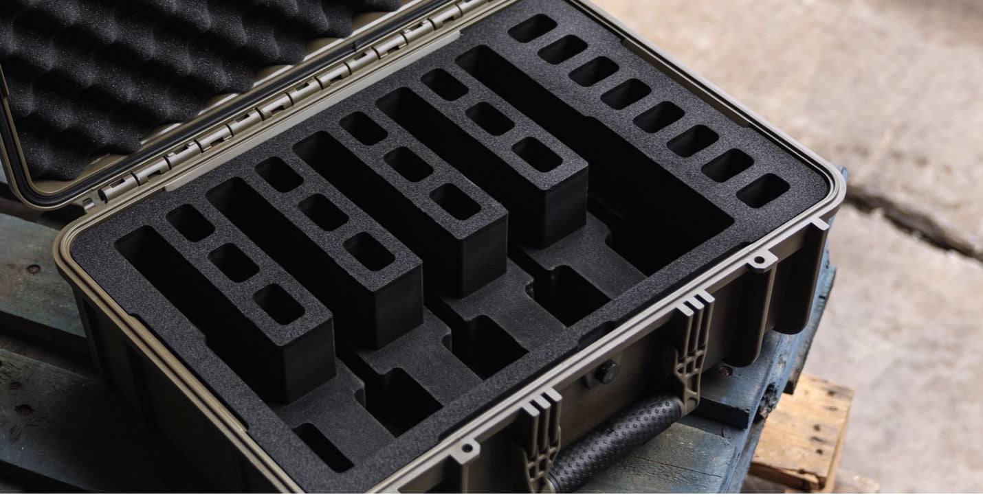 18" 5-Pistol Large Waterproof Hard Gun Case - TSA Approved