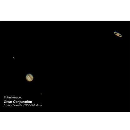 ED80-FCD100 Air-Spaced Triplet Refractor Astrophotography Telescope with 0.8x Focal Reducer and iEXOS-100-2 PMC-Eight Equatorial Tracker System with WiFi and Bluetooth®